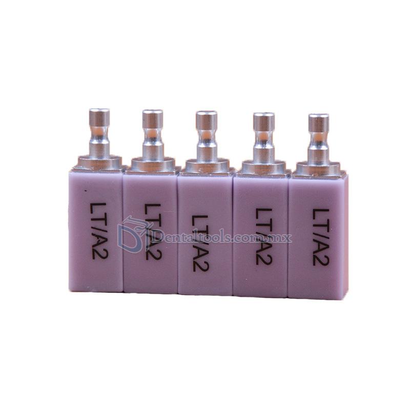 5 Pcs C14 LT Bloque de vitrocerámica de disilicato de litio de baja translucidez