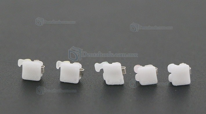 1Box Dental Ortodoncia autoligado Brackets de cerámica Tirantes Roth 022 345 Ganchos