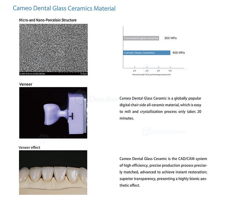 3Pcs C14 Bloque cerámico de vidrio de disilicato de litio Cad/Cam
