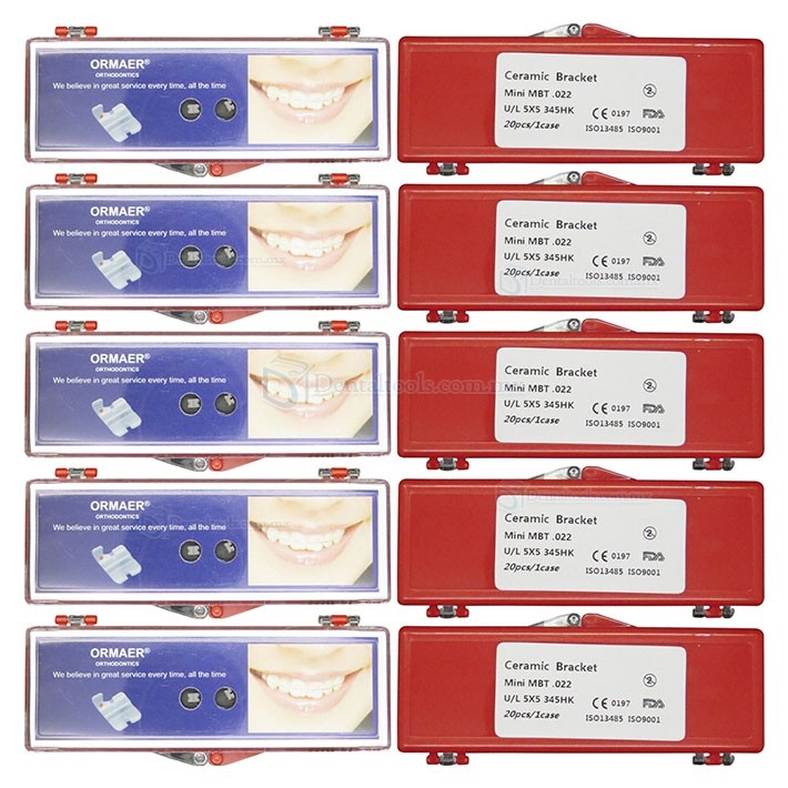 20 Cajas Dental Ortodoncia Brackets Cerámicos Tirantes Roth MBT 018 022 345 Ganchos