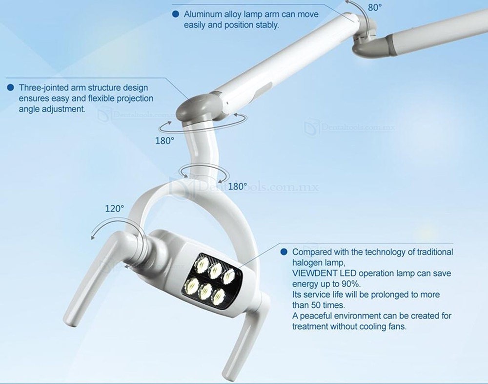 8W LED lámpara de diagnóstico dental de techo con Brazo PT