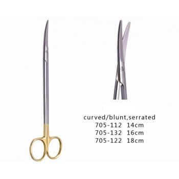 Tijeras tejido dental curvo Blunt serrado 14CM 16CM el 18CM