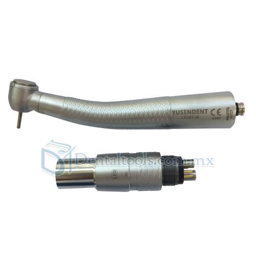 YUSENDENT® Torque Push Fibra Pieza de Mano CX207-GN-TP 6 agujeros +acoplamiento rápido