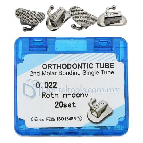 Tubo bucal solo Roth 0.022 2nd Molar de la vinculación dental ortodóntica 20 set / caja