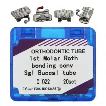 Dental ortodoncia Bonding bucal Tubo convertible Roth 0.022 1er molar de 20 conjuntos