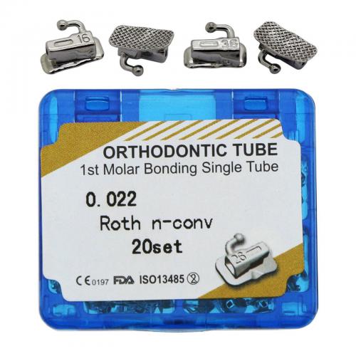 20 Sets Ortodoncia Bonding Solo Buccal Tubo 1ra Molar Roth 022 Slot