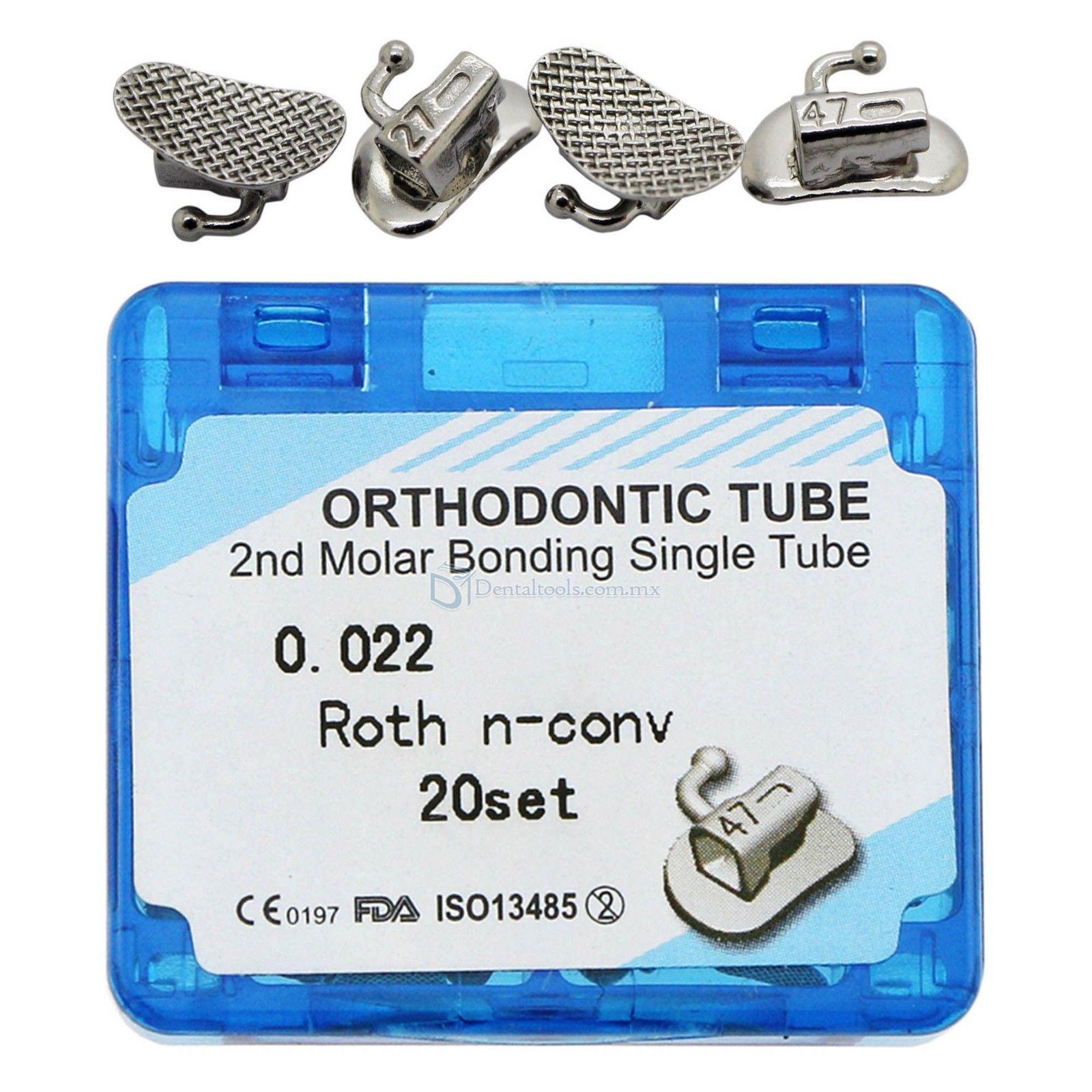 20 Set/caja Tubo bucal solo Roth 0.022 2nd Molar de la vinculación ortodóntica