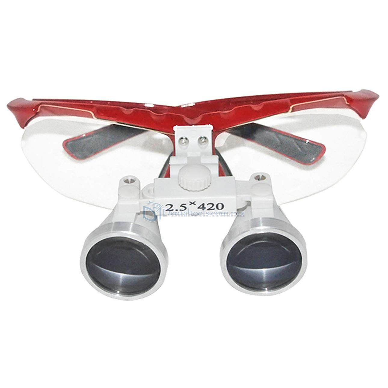 2.5×420MM Médico Quirúrgico Dental Gafas Lupas Binoculares