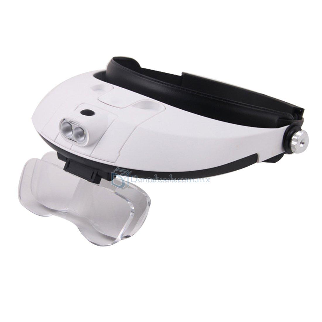 Lupa dental quirúrgica binocular cabeza de vidrio luz médica led 5 lentes