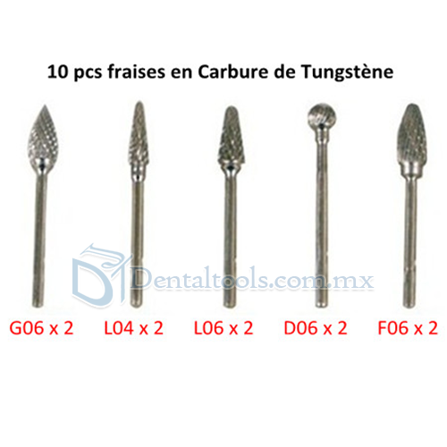 10Pcs Fresas de carburo de tungsteno importados en suiza