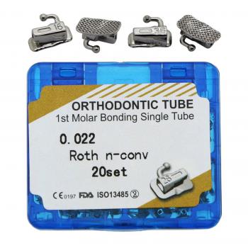 20 Sets Ortodoncia Bonding Solo Buccal Tubo 1ra Molar Roth 022 Slot