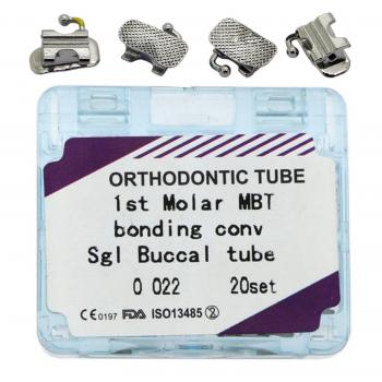 80Pcs Caja Ortodoncia Convertible Tubo Bucal Vinculación MBT 0.022 1er Molar