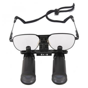 Lupa quirúrgicos dental 6.0xR ENT/Vet marco de metal color negro
