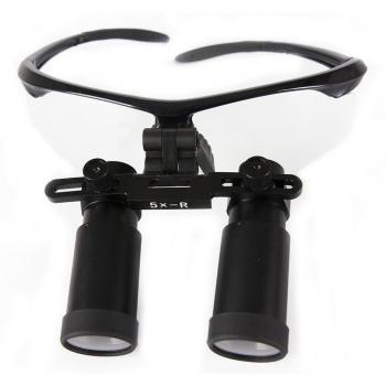 Lupa dental 5.0X-R tipo deportivo para ENT/VET color negro