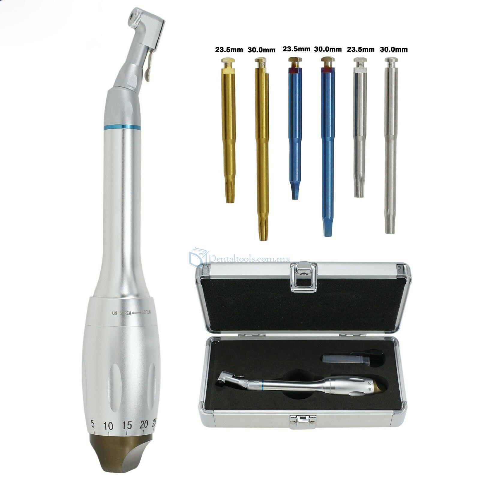 Kit de llave dinamométrica universal para implantes dentales con 12 destornilladores y 2 cabezales