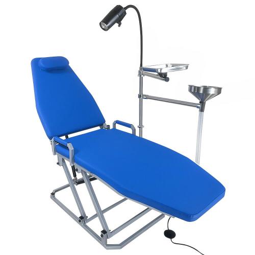 Greeloy GU-P109 Silla plegable dental portátil con luz fría LED y juego completo de bandeja para instrumentos