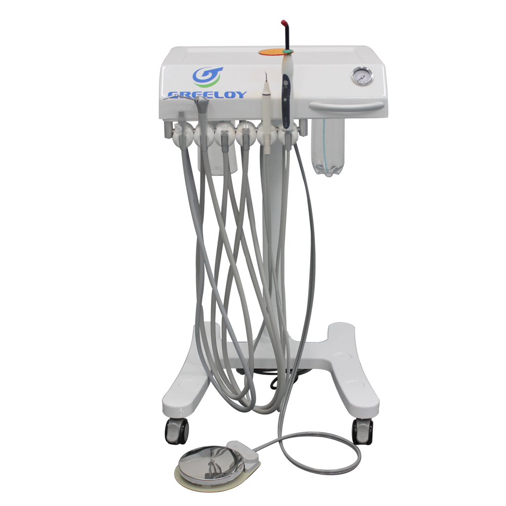 Greeloy GU-P302 Unidad de carrito de tratamiento dental móvil (Lámparas de Polimerización + Escalador Ultrasónico)
