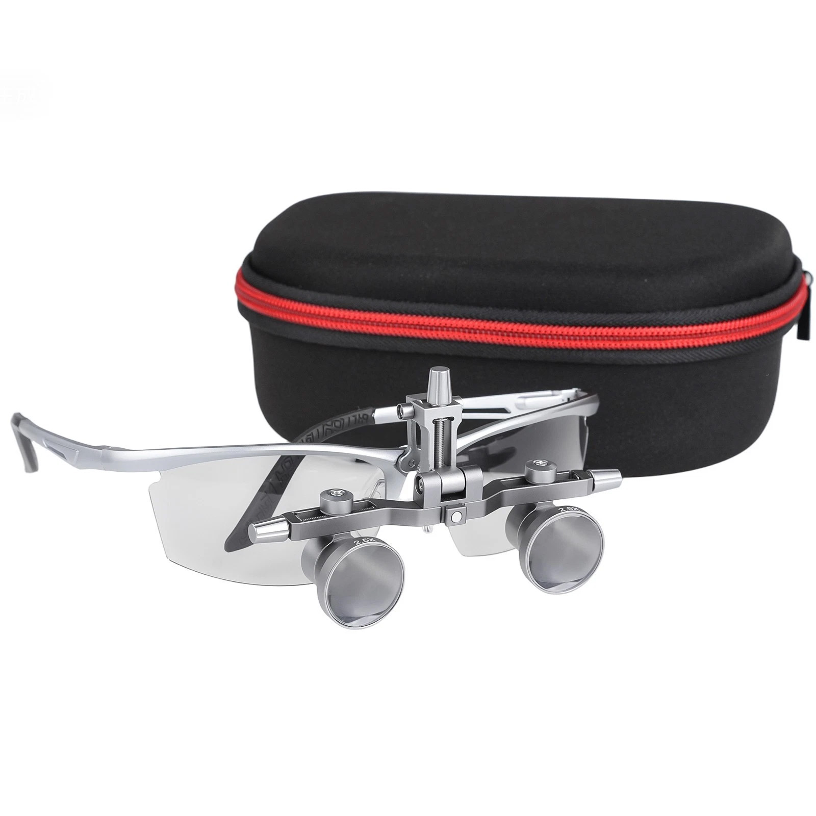 DY-118 Lupa Quirúrgica Dental de 2.5X y 450mm con Marco de Aluminio y Distancia Interpupilar Ajustable