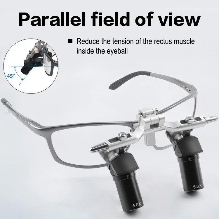 Lupa Quirúrgica Dental Ergonómica Abatible 4.0X/5.0X/6.0X con Distancia 350-450mm