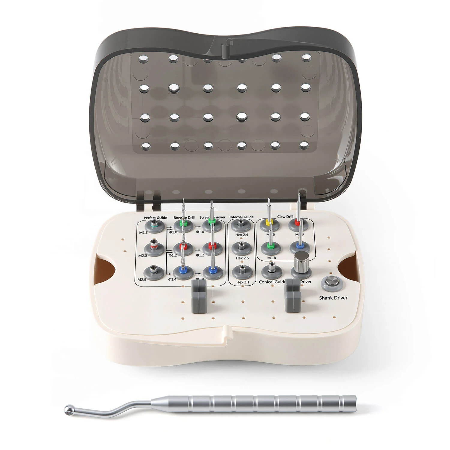 Kit Universal para Extracción de Tornillos Rotos en Implantes Dentales Set de Extractores