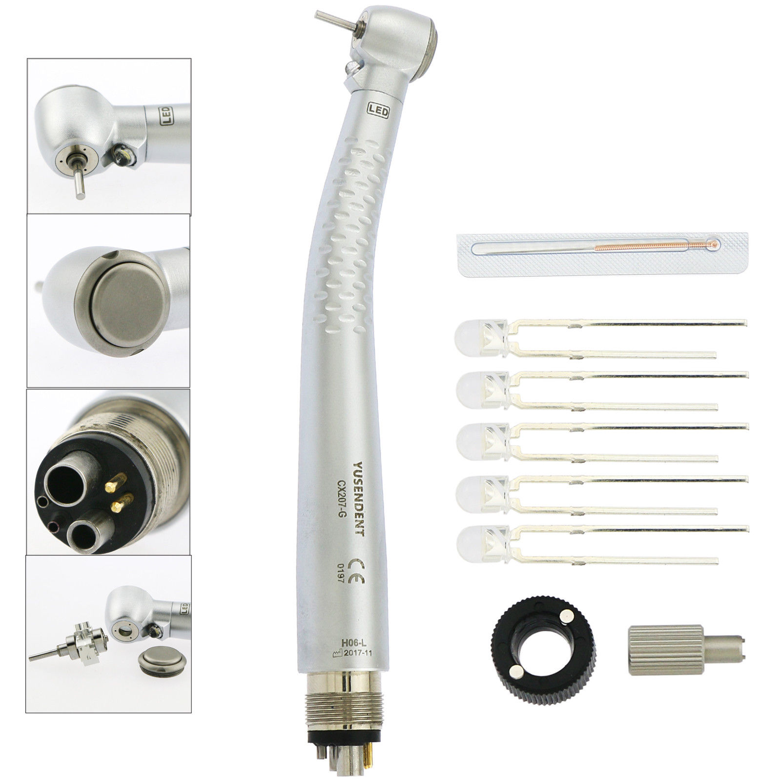 YUSENDENT® CX207-GL Pieza de mano de turbina LED con pulsador