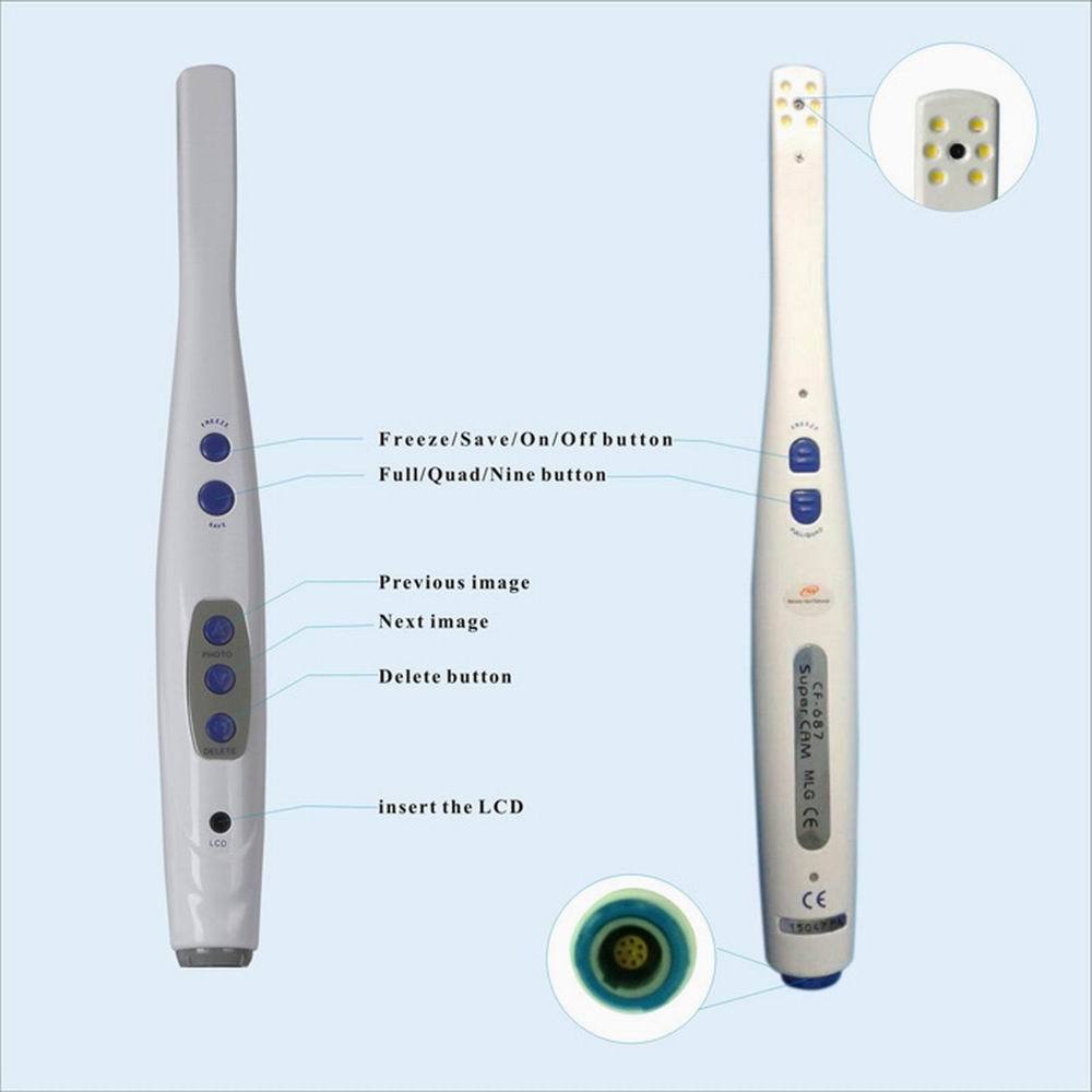 MLG M-888 Cámara intraoral con cable y sensor CCD Sony con salidas USB Video y VGA