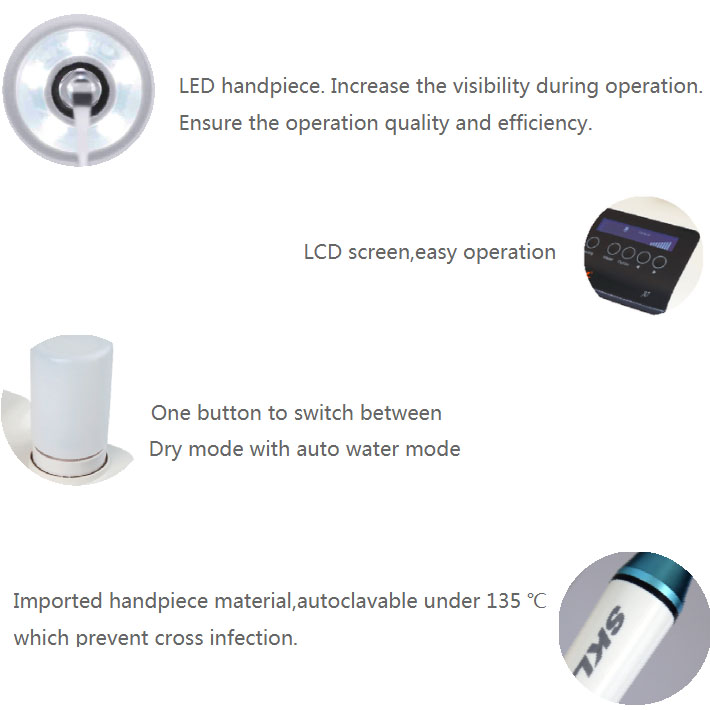 SKL A7 Escariador ultrasónico dental LED con fibra óptica compatible con EMS