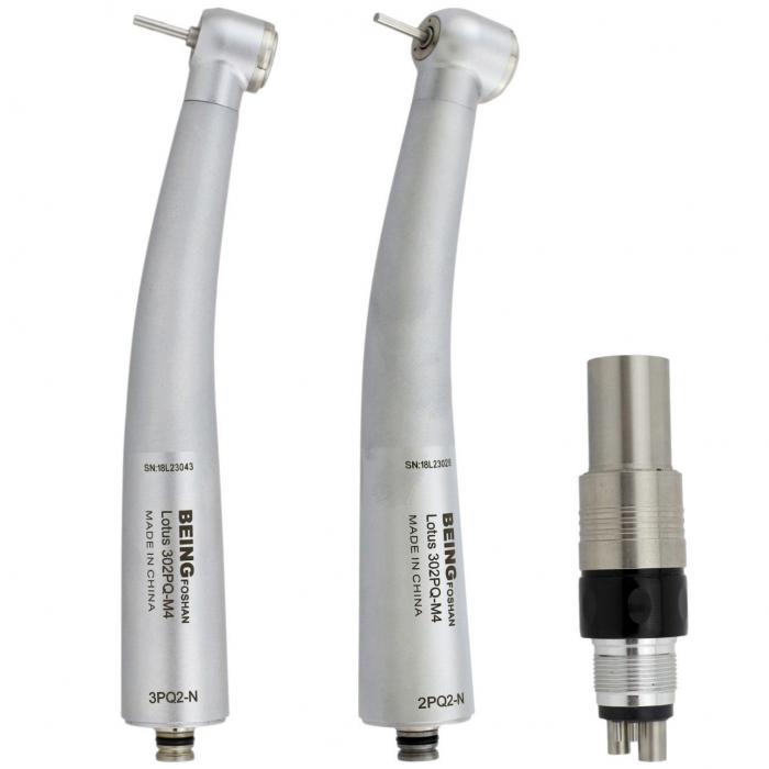 BEING Lotus 302/303PQ Turbina dental de 4 vías con acoplamiento NSK Phatelus