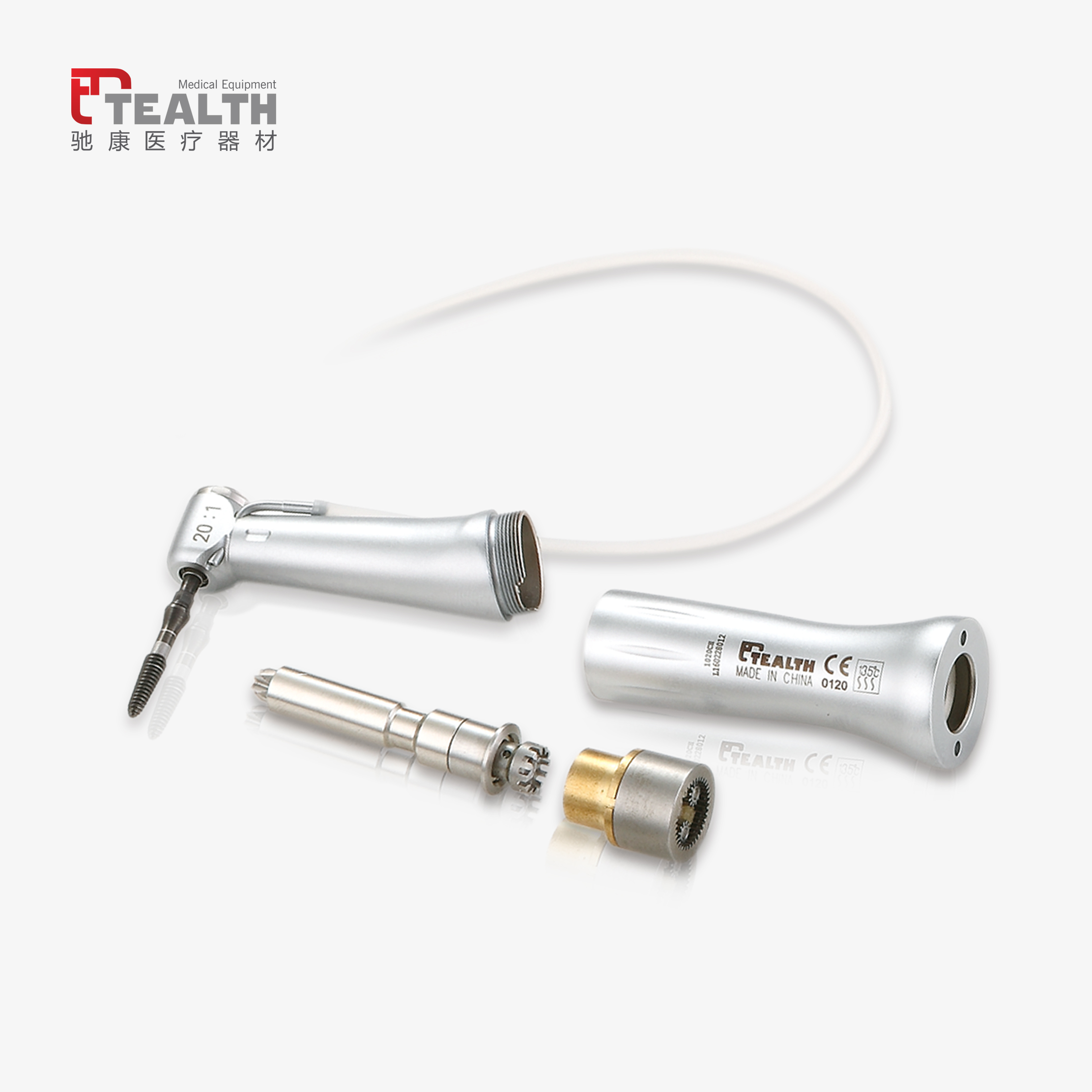 Tealth 3203CH Contraángulo reductor 20:1 desmontable para implantes