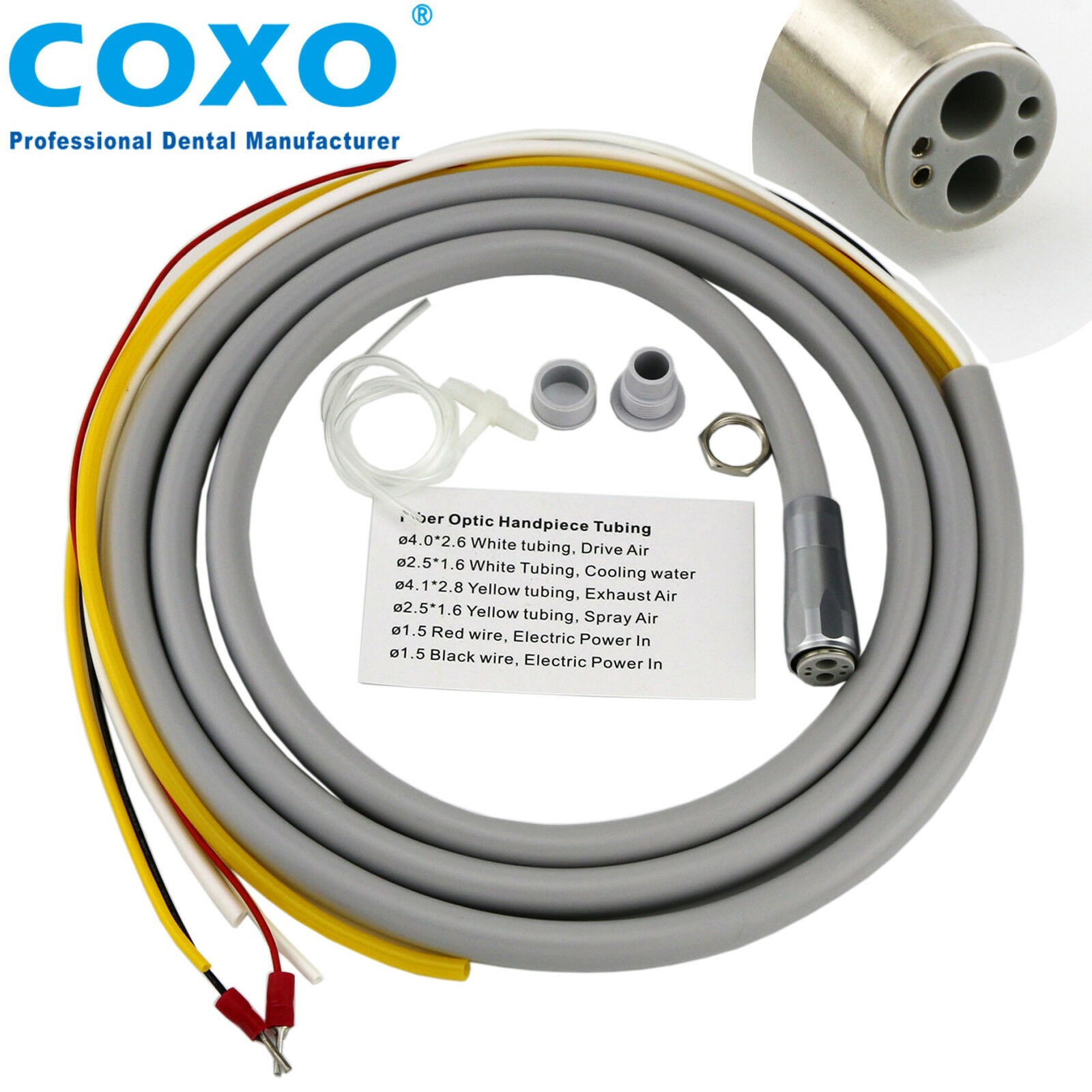 COXO Manguera de fibra óptica de 6 orificios compatible con NSK y KaVo