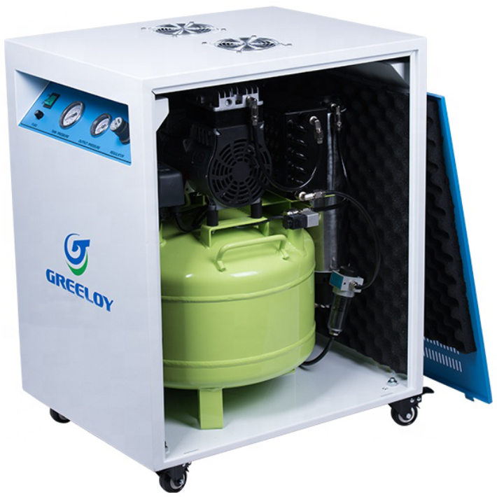 Greeloy GA-81XY Compresor dental sin aceite con secador y gabinete