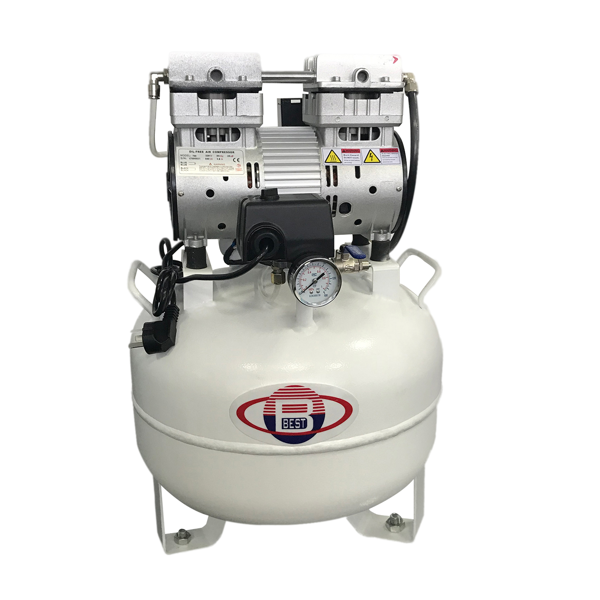 BD201 Compresor dental portátil sin aceite de 1HP