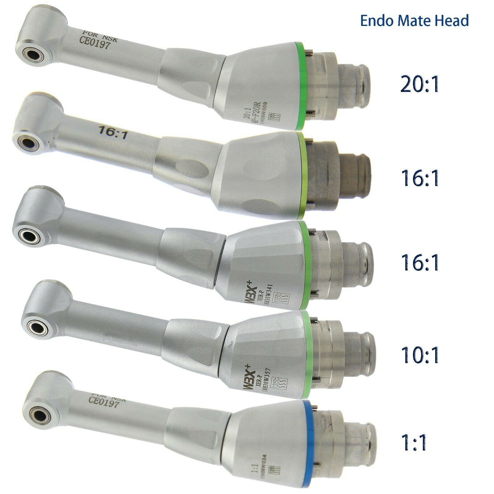 WBX Cabeza de contraángulo endodóntico 1:1 10:1 16:1 o 20:1 compatible con NSK Endo-Mate