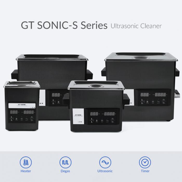 GT SONIC Serie S Limpiador Ultrasónico de 2L a 9L con Panel Táctil y Calentamiento
