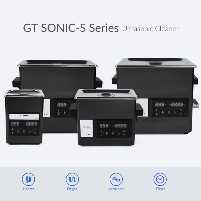 GT SONIC Serie S Limpiador Ultrasónico de 2L a 9L con Panel Táctil y Calentamiento