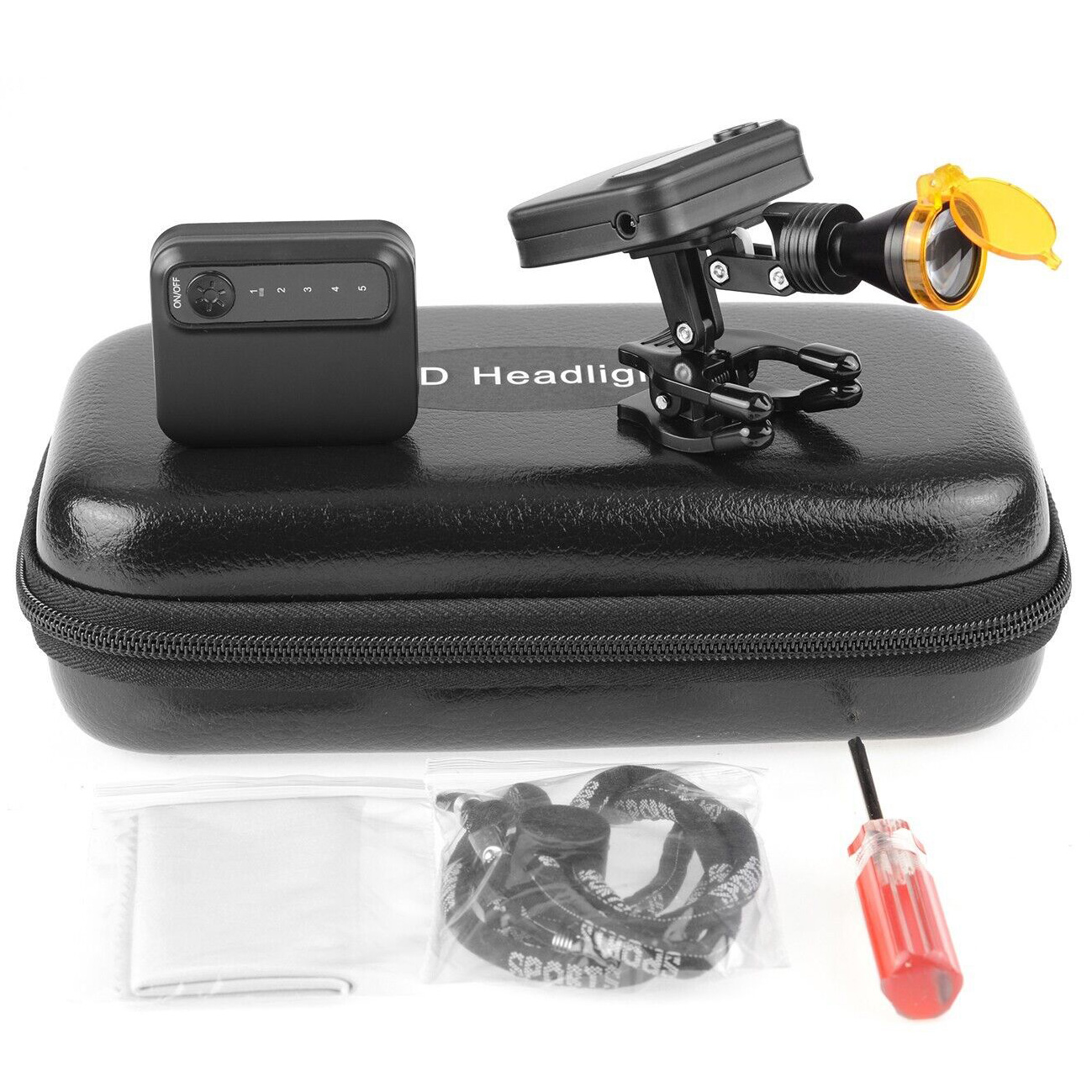 Lámpara frontal LED dental inalámbrica de 5W con filtro y 2 baterías