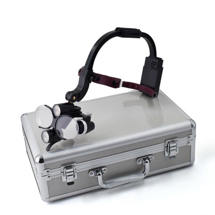Lupas dentales de diadema 2.5X o 3.5X con LED 5W y lentes para presbicia