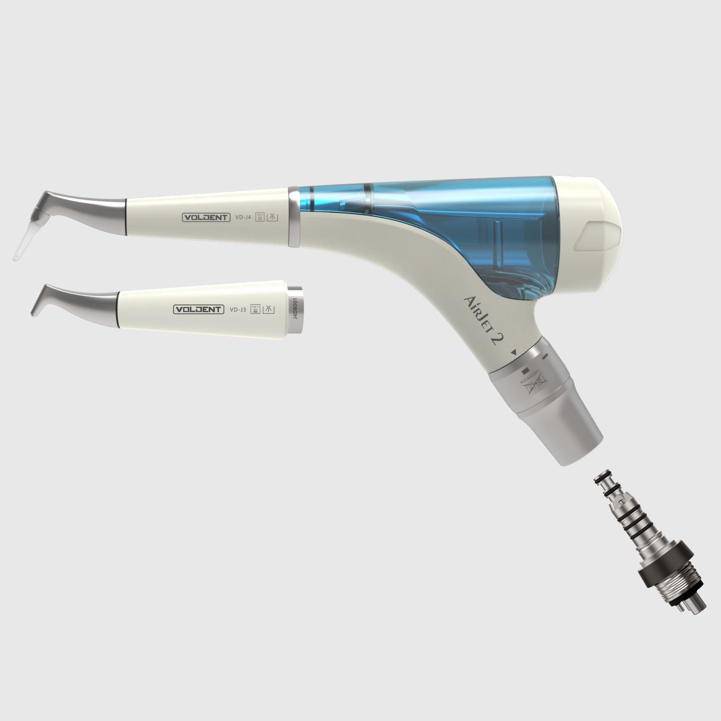VolDent AirJet2S Aeropulidor dental con piezas de mano supragingival y periodontal