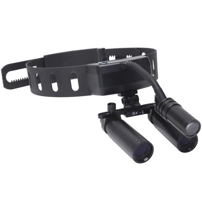 YUYO DY-005 Lupas binoculares dentales 8X con lámpara LED inalámbrica de 3W