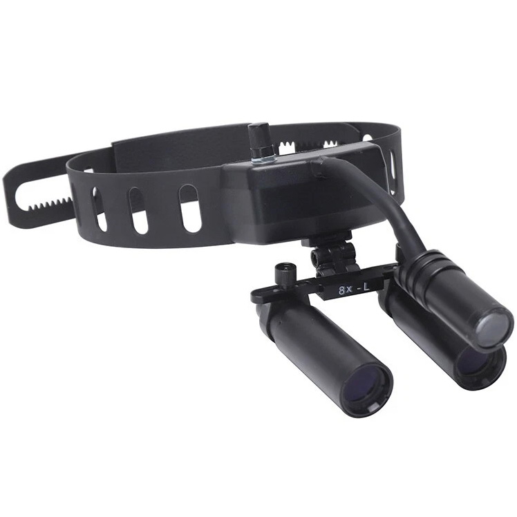 YUYO DY-005 Lupas binoculares dentales 8X con lámpara LED inalámbrica de 3W
