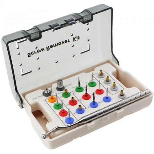 Kit extractor de tornillos fracturados para implantes dentales