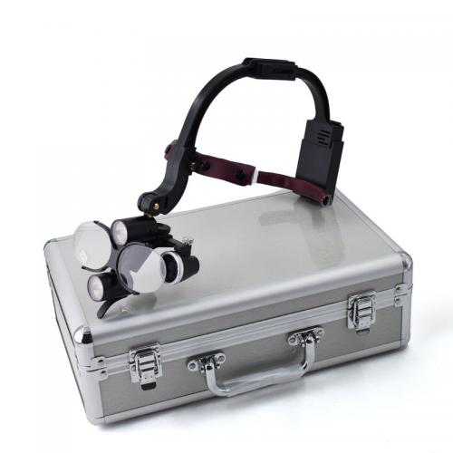 Lupas dentales de diadema 2.5X o 3.5X con LED 5W y lentes para presbicia