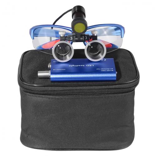 Lupas binoculares dentales 3.5X con luz LED de 5W y filtro óptico