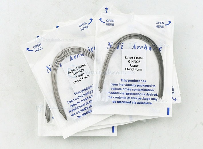 100 Paquetes de Ortodoncia Dental Super Elástico Arcos NiTi Ortodoncia Rectangular Ovoid U / L