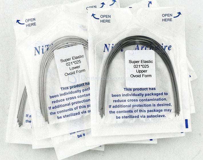 100 Paquetes de Ortodoncia Dental Super Elástico Arcos NiTi Ortodoncia Rectangular Ovoid U / L