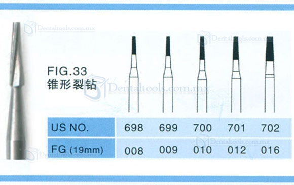 100PCS Taper Fissure Carbide Burs FG 1.6mm