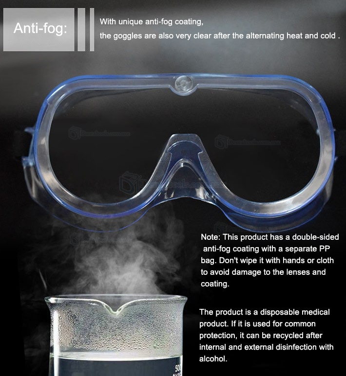 5Pcs Gafas Protectoras Médicas Protección contra Salpicaduras con Lentes Transparentes Antiniebla que Bloquean Saliva y 
