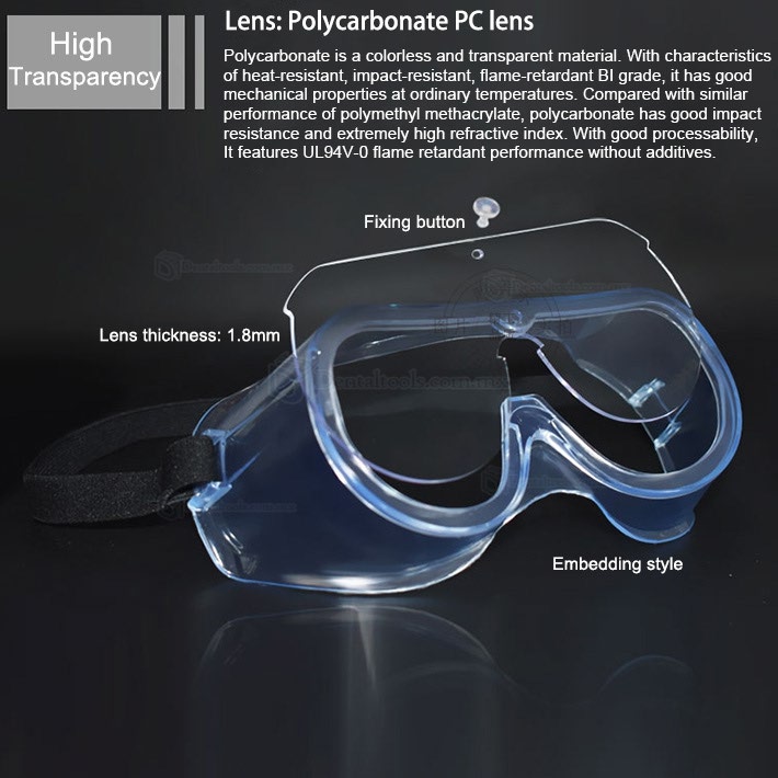 5Pcs Gafas Protectoras Médicas Protección contra Salpicaduras con Lentes Transparentes Antiniebla que Bloquean Saliva y 