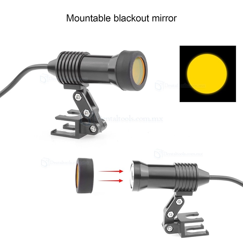 Lupas binoculares dentales 3.5X con luz LED de 5W y filtro &oacute;ptico