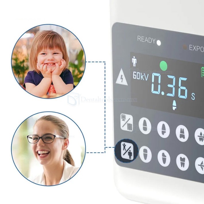 Máquina de rayos X dental digital portátil con pantalla incorporada y sensor intraoral